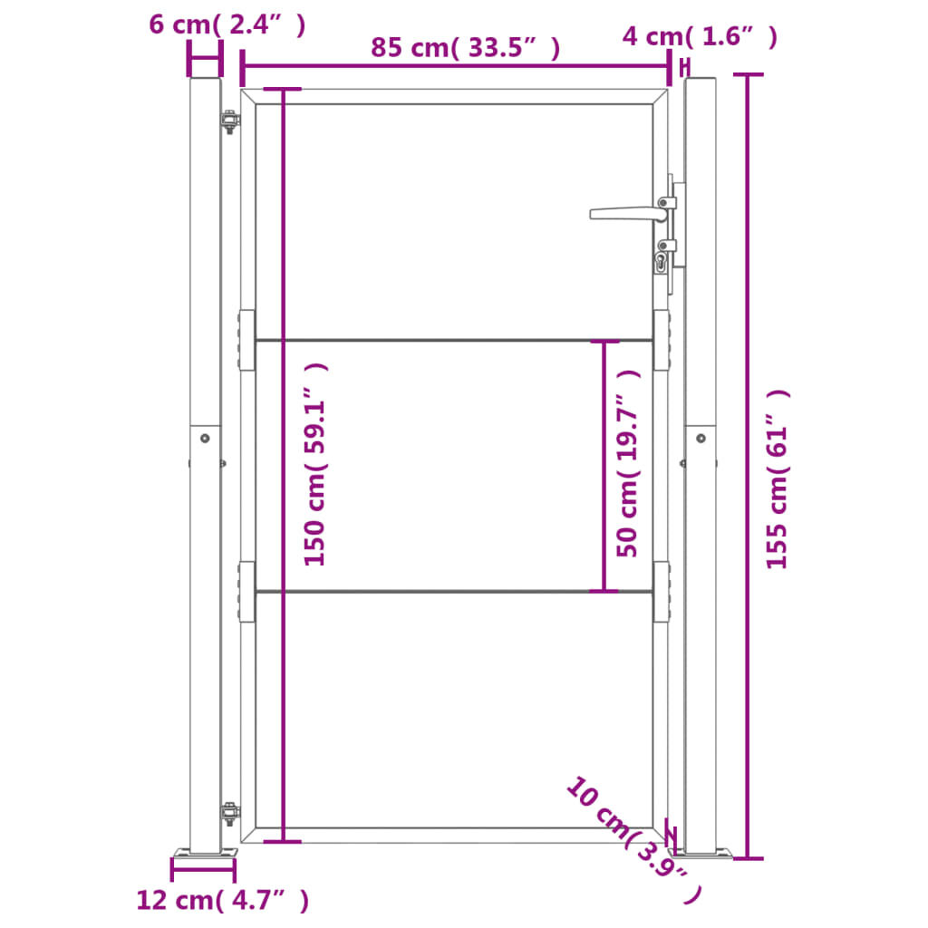 vidaXL Πύλη Κήπου 105 x 155 εκ. από Ατσάλι Corten