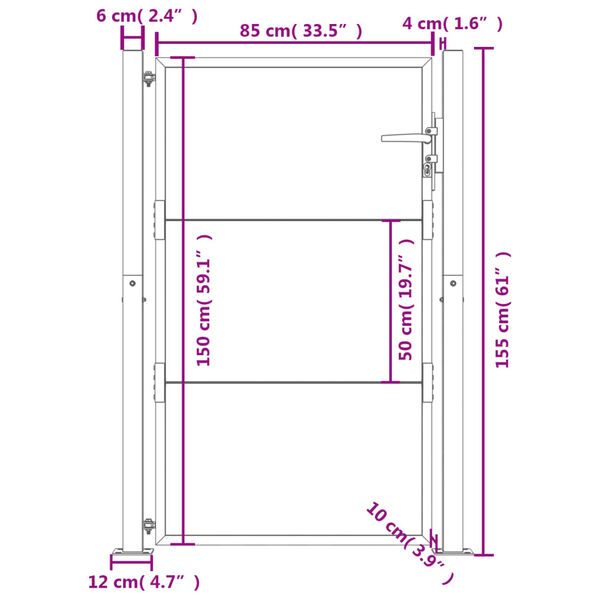 vidaXL Πύλη Κήπου 105 x 155 εκ. από Ατσάλι Corten