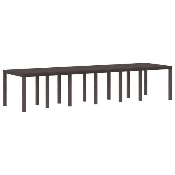 vidaXL Τραπέζι Κήπου Καφέ 350x100x73 εκ. Πολυ Ράτταν