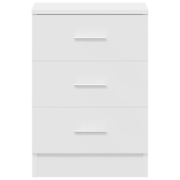vidaXL Κομοδίνο Λευκό 38 x 35 x 56 εκ. από Επεξ. Ξύλο