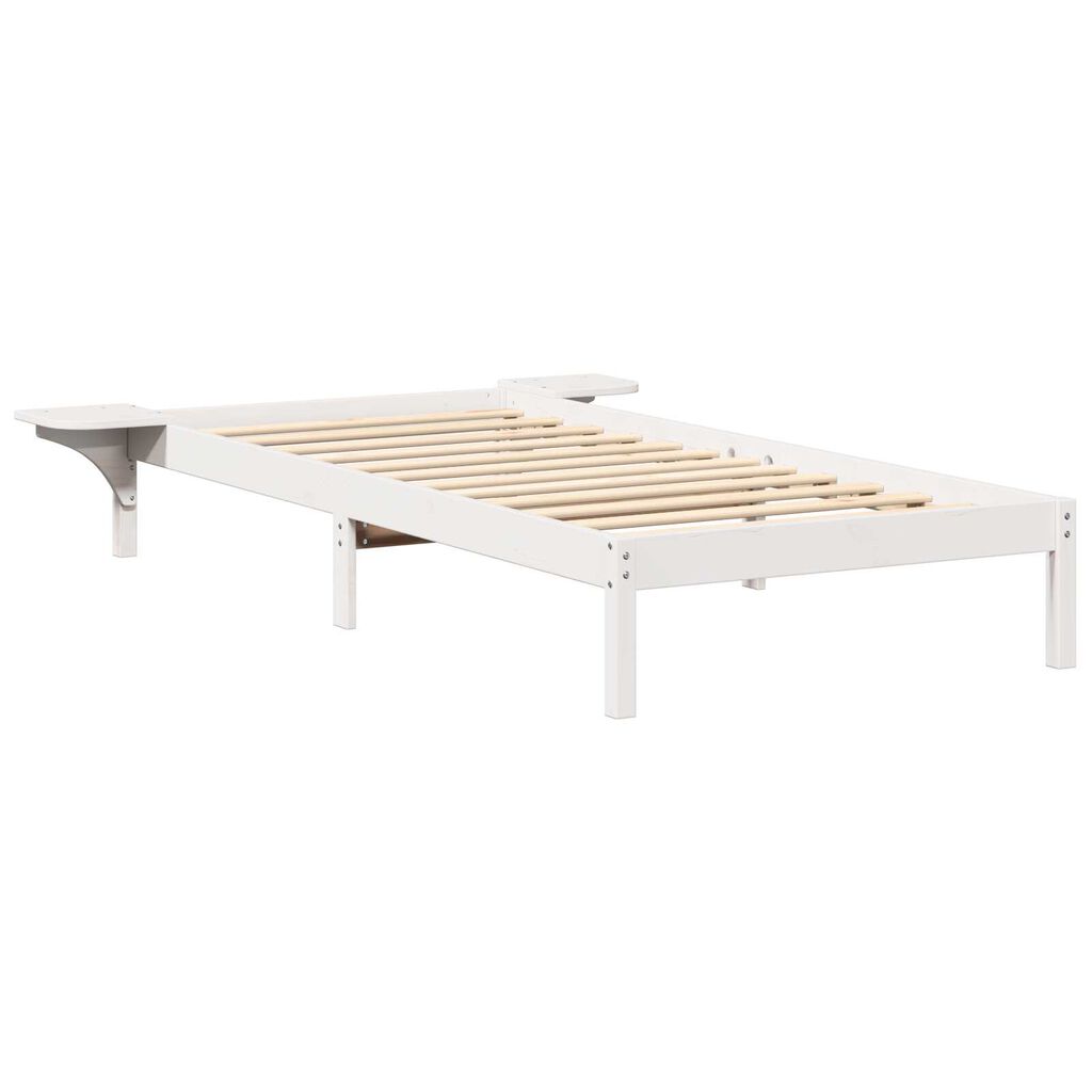 vidaXL Πλαίσιο κρεβατιού με κομοδίνα Λευκό 80 x 200 cm Λευκό