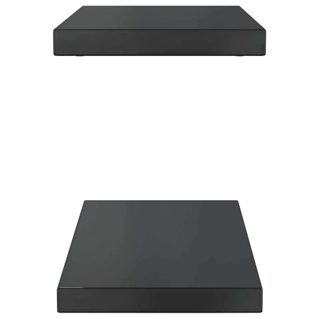 vidaXL Ράφια Τοίχου 2 τεμ. Μαύρο 50x23,5x3 εκ. Ανοξείδωτο Ατσάλι