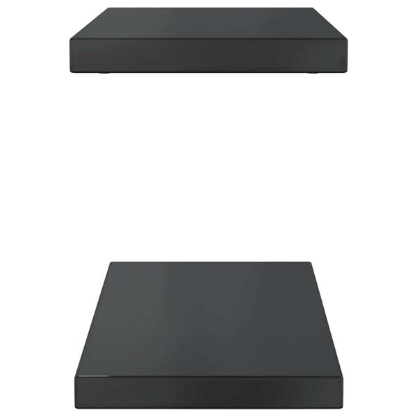 vidaXL Ράφια Τοίχου 2 τεμ. Μαύρο 50x23,5x3 εκ. Ανοξείδωτο Ατσάλι