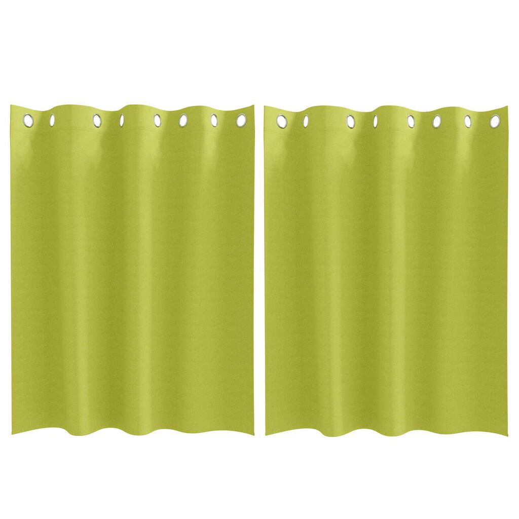 vidaXL Κουρτίνες με κουρτίνες 2 pcs Λαχανί 140 x 140 cm Πολυεστέρας