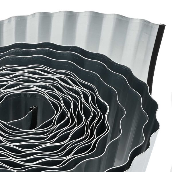 vidaXL Περίφραξη Γκαζόν 15 εκ x 10 μ Corrugated Flexible Galvanised Steel