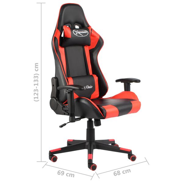 vidaXL Καρέκλα Gaming Περιστρεφόμενη Κόκκινη PVC