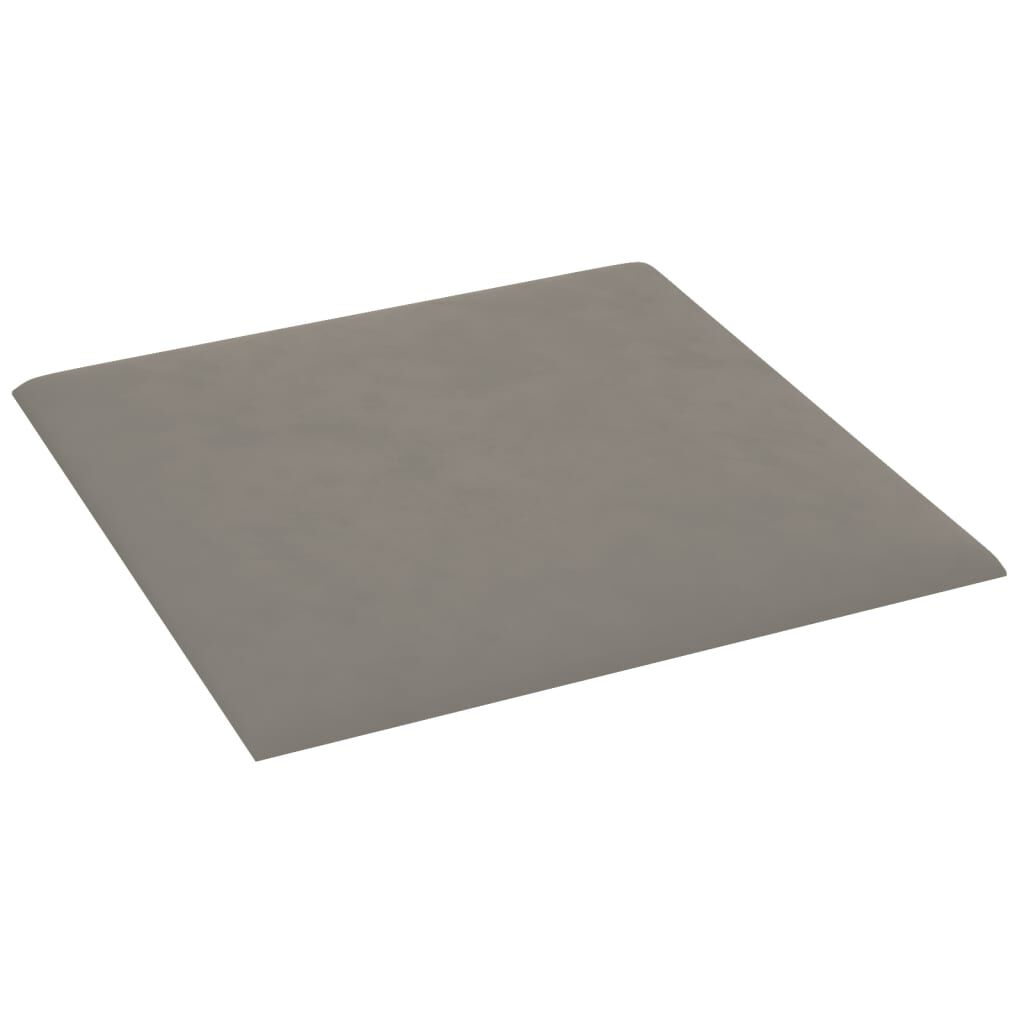 vidaXL Πάνελ Τοίχου 12 τεμ. Ανοιχτό Γκρι 30x30 εκ. 1,08 μ² Βελούδο