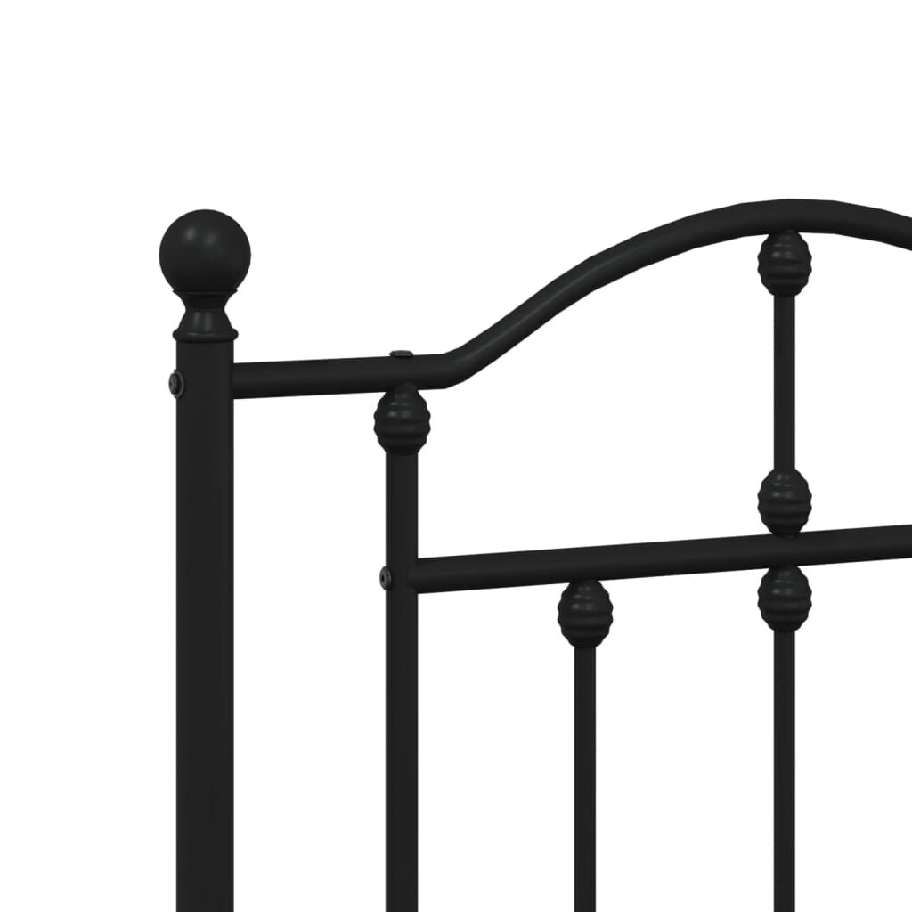 vidaXL Πλαίσιο Κρεβατιού Χωρ. Στρώμα&Ποδαρικό Μαύρο 180x200εκ. Μέταλλο
