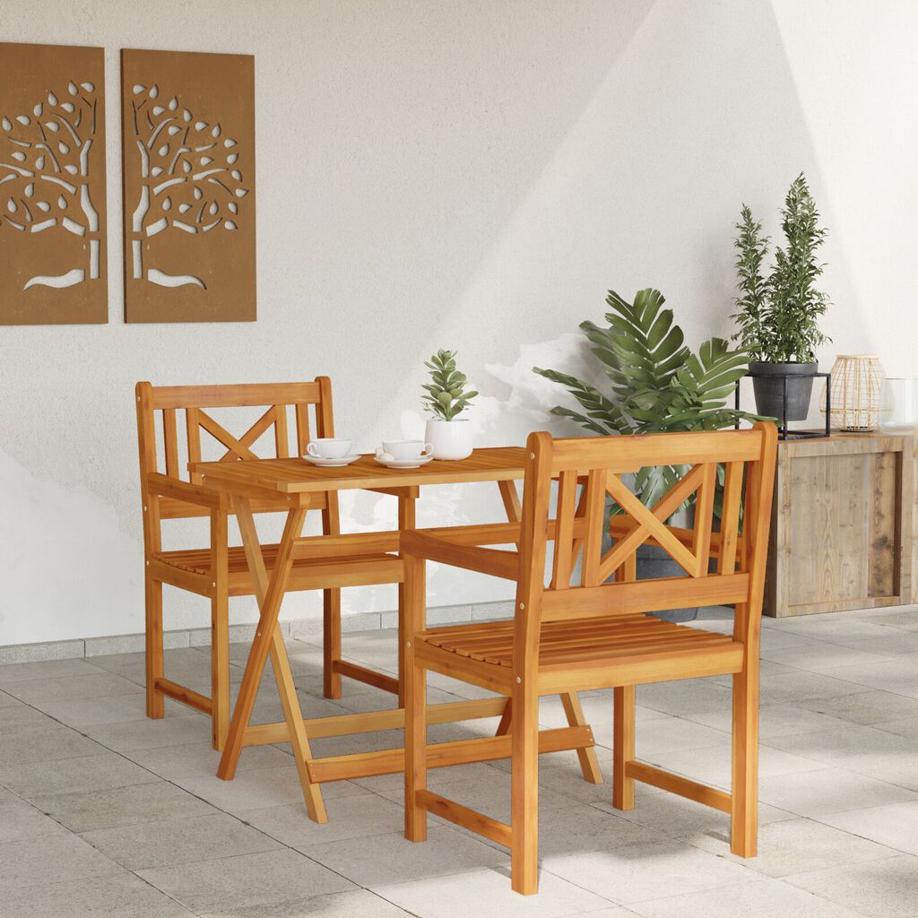 vidaXL Καρέκλες Κήπου 2 τεμ 56x56x90 εκ Μασίφ Ξύλο Ακακίας