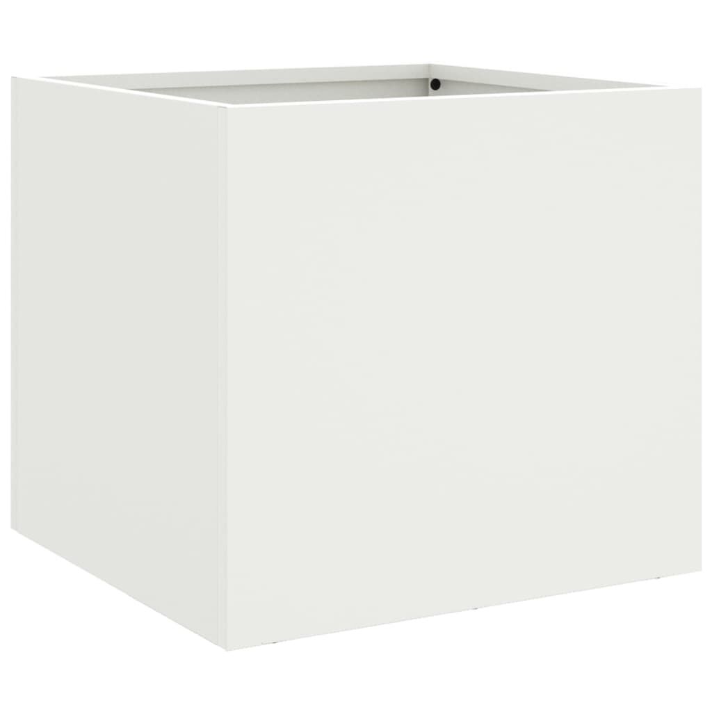 vidaXL Ζαρντινιέρες 2 τεμ. Λευκές 32x30x29εκ. από Χάλυβα