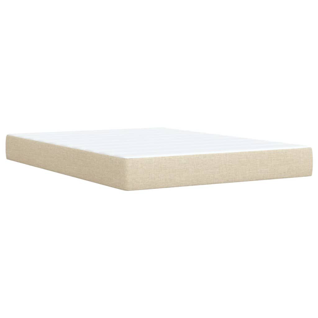 vidaXL Κρεβάτι Boxspring με Στρώμα Κρεμ 140x200 εκ. Υφασμάτινο
