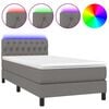 vidaXL &Kappa;&rho;&epsilon;&beta;ά&tau;&iota; Boxspring &mu;&epsilon; &Sigma;&tau;&rho;ώ&mu;&alpha; & LED &Sigma;&kappa;.&Gamma;&kappa;&rho;&iota; 90x190 &epsilon;&kappa;. &Upsilon;&phi;&alpha;&sigma;&mu;ά&tau;&iota;&nu;&omicron;