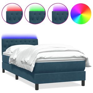 vidaXL &Kappa;&rho;&epsilon;&beta;ά&tau;&iota; Boxspring &mu;&epsilon; &Sigma;&tau;&rho;ώ&mu;&alpha; & LED &sigma;&kappa;&omicron;ύ&rho;&omicron; &mu;&pi;&lambda;&epsilon; 80x210 &epsilon;&kappa;. &Beta;&epsilon;&lambda;&omicron;ύ&delta;&iota;&nu;&omicron;