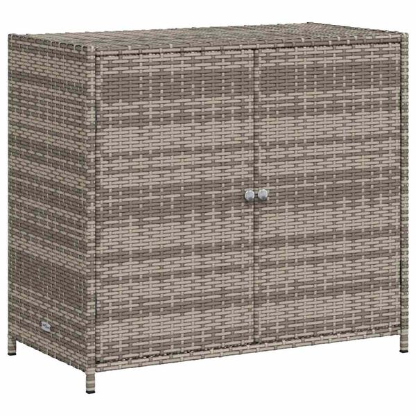 vidaXL Ντουλάπι Αποθήκευσης Κήπου Γκρι 83x45x76 εκ. από Συνθ. Ρατάν