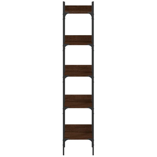 vidaXL Βιβλιοθήκη 5 Επιπέδων Καφέ Δρυς 35x30x174 εκ. Επεξεργ. Ξύλο
