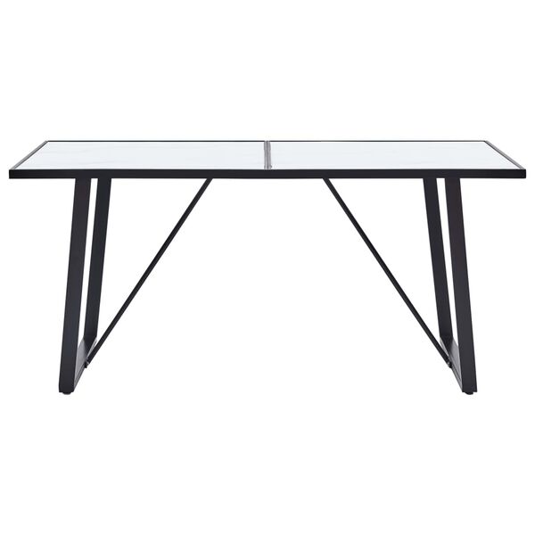 vidaXL Τραπεζαρία Λευκή 160 x 80 x 75 εκ. από Ψημένο Γυαλί