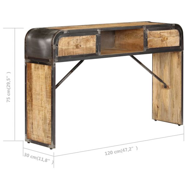 vidaXL Κονσόλα 120 x 30 x 75 εκ. από Μασίφ Ξύλο Μάνγκο