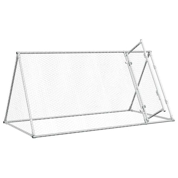 vidaXL Κοτέτσι - Κλουβί Ασημί 200x105x91 εκ. από Γαλβανισμένο Χάλυβα
