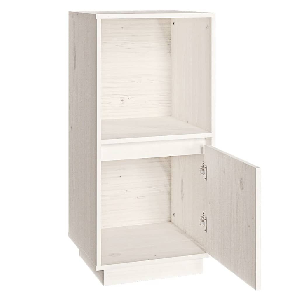 vidaXL Ντουλάπι Λευκό 38 x 35 x 80 εκ. από Μασίφ Ξύλο Πεύκου