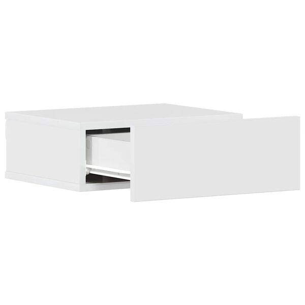 vidaXL Κομοδίνα Κρεμαστά 2 τεμ. Γυαλ. Λευκό 40x30x15εκ. από Επεξ. Ξύλο