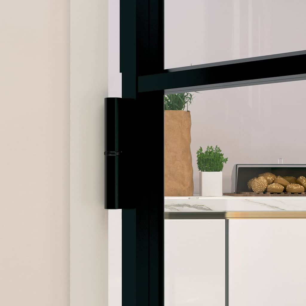 vidaXL Εσωτερική Πόρτα 76x201,5 εκ. Ψημένο Γυαλί και Λεπτό Αλουμίνιο