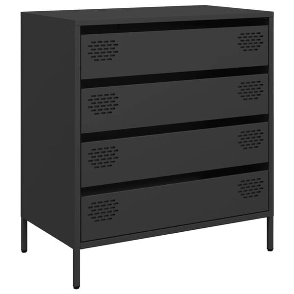 vidaXL Ντουλάπι Μαύρο 68x39x73,5 εκ. από Χάλυβα Ψυχρής Έλασης