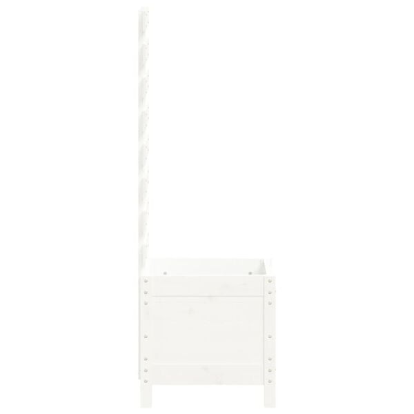 vidaXL Ζαρντινιέρα με Ράφι Λευκή 39x39,5x114εκ. από Μασίφ Ξύλο Πεύκου