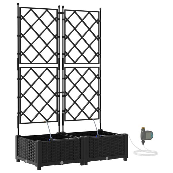 vidaXL Ζαρντινιέρες κήπου Μαύρο 80 x 40 x 126 cm Ατσάλι