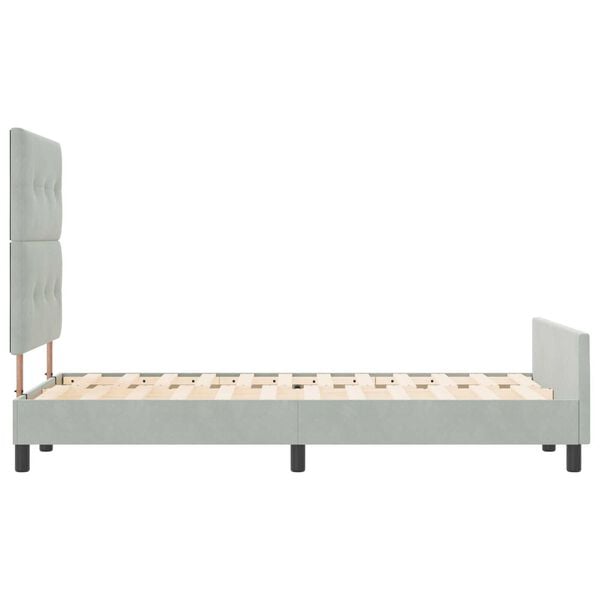 vidaXL Σκελετός Κρεβατιού Ανοιχτό γκρι 120 x 190 cm Βελούδο