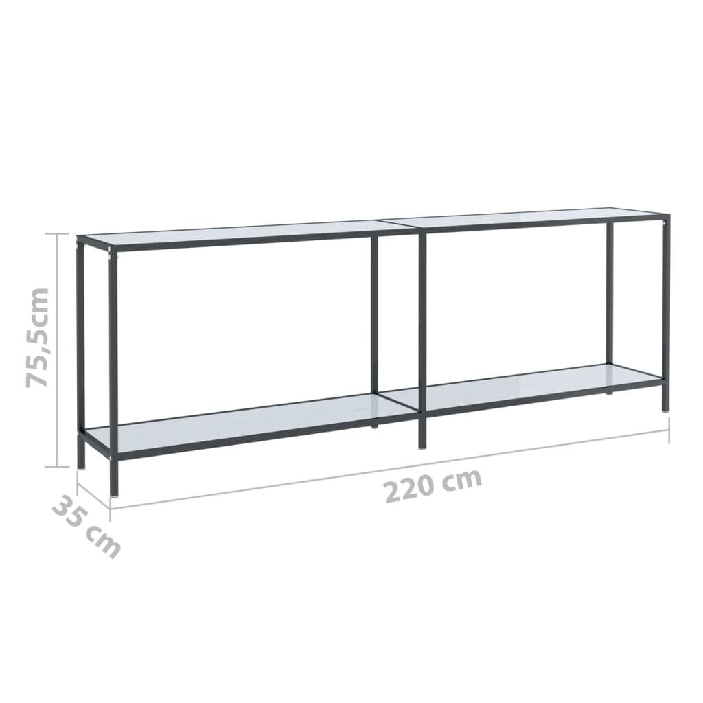 vidaXL Τραπέζι Κονσόλα Λευκό 220 x 35 x 75,5 εκ. από Ψημένο Γυαλί