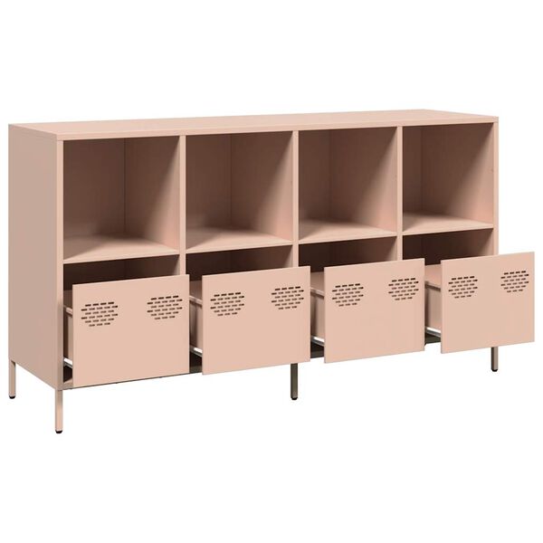 vidaXL Ντουλάπι Ροζ 135x39x73,5 εκ. από Χάλυβα Ψυχρής Έλασης