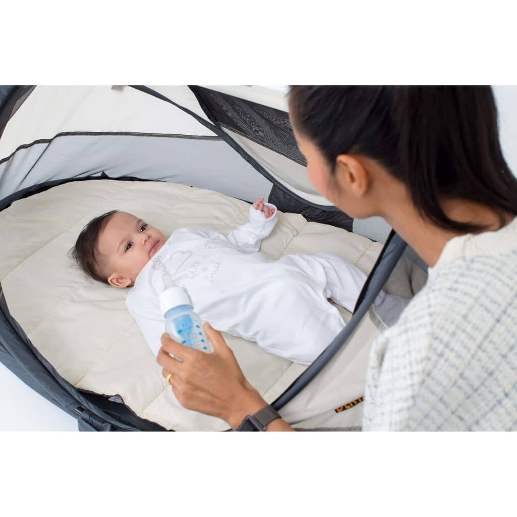 DERYAN Παρκοκρέβατο Ταξιδιού Baby Luxe Πτυσσόμενο Κρεμ με Κουνουπιέρα