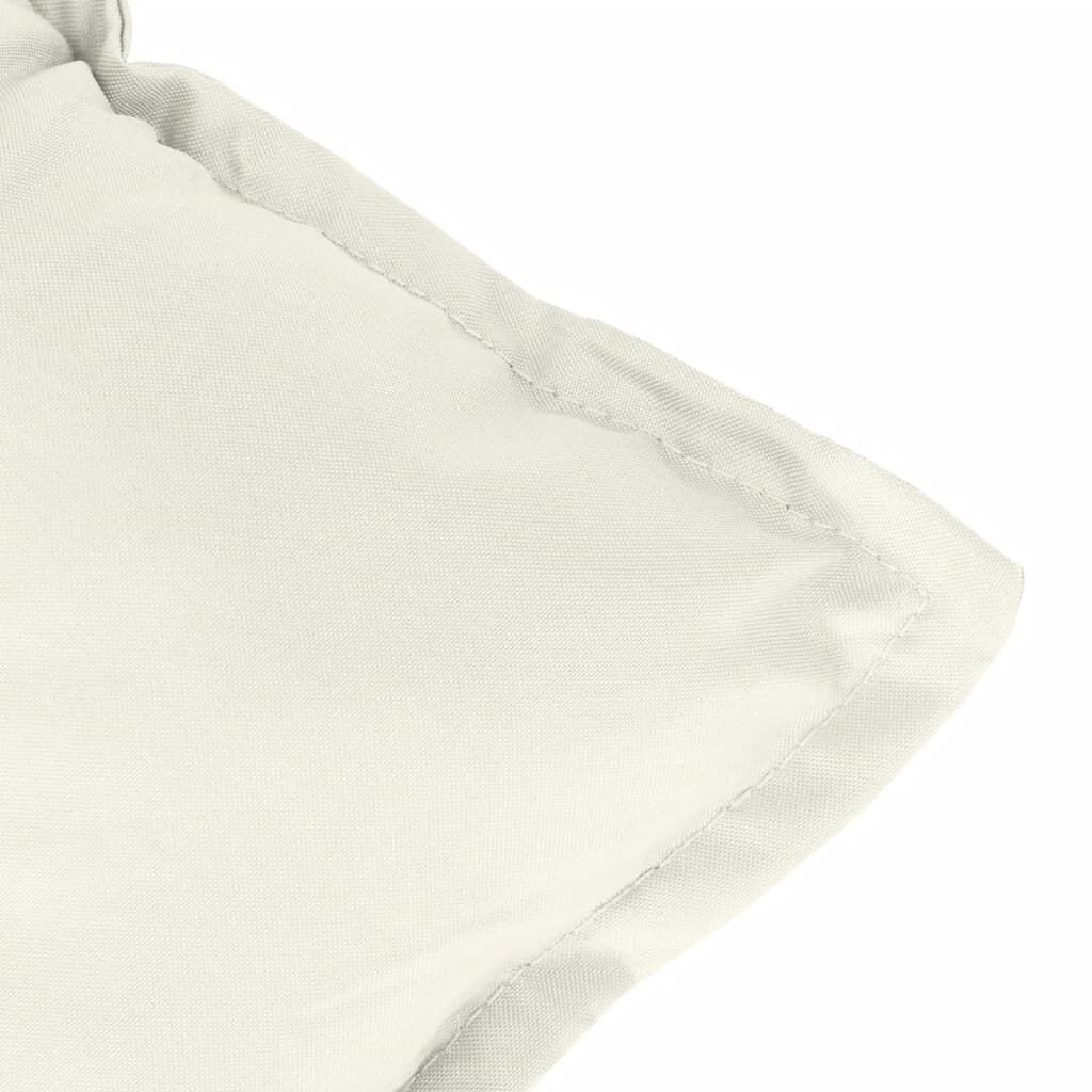 vidaXL Μαξιλάρια Καρέκλας με Πλάτη 4 τεμ. Κρεμ 120x50x7 εκ. Ύφασμα