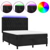 vidaXL &Kappa;&rho;&epsilon;&beta;ά&tau;&iota; Boxspring &mu;&epsilon; &Sigma;&tau;&rho;ώ&mu;&alpha; & LED &Mu;&alpha;ύ&rho;&omicron; 140x200 &epsilon;&kappa;. &Beta;&epsilon;&lambda;&omicron;ύ&delta;&iota;&nu;&omicron;