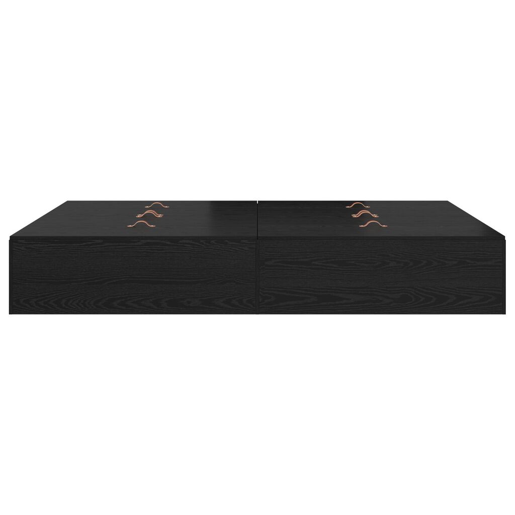vidaXL Κρεβάτι Αποθήκης Μαύρη Δρυς 150x200 εκ