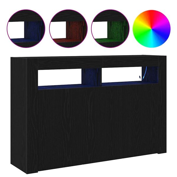 vidaXL Πλαϊνό γραφείο Μαύρη Οξυά 116 x 30 x 75 εκ. Επεξεργασμένο ξύλο