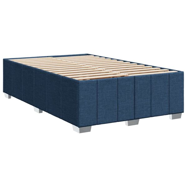 vidaXL Κρεβάτι Boxspring με Στρώμα Μπλε 120x190 εκ. Υφασμάτινο