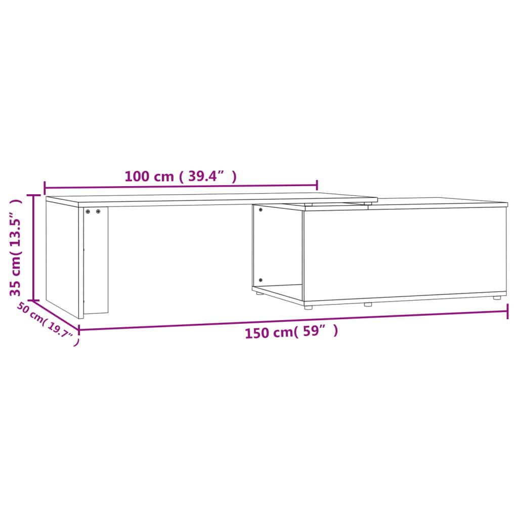vidaXL Τραπεζάκι Σαλονιού Γκρι Σκυροδέματος 150x50x35 εκ. Μοριοσανίδα