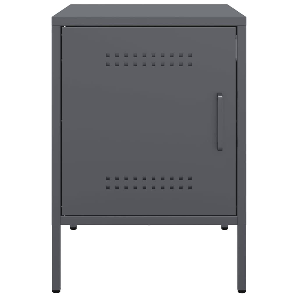 vidaXL Κομοδίνο Ανθρακί 36x39x50,5 εκ. από Χάλυβα