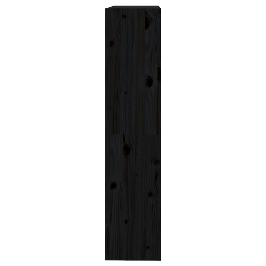 vidaXL Βιβλιοθήκη/Διαχωριστικό Χώρου Μαύρη 80x30x135,5 εκ. Μασίφ Πεύκο