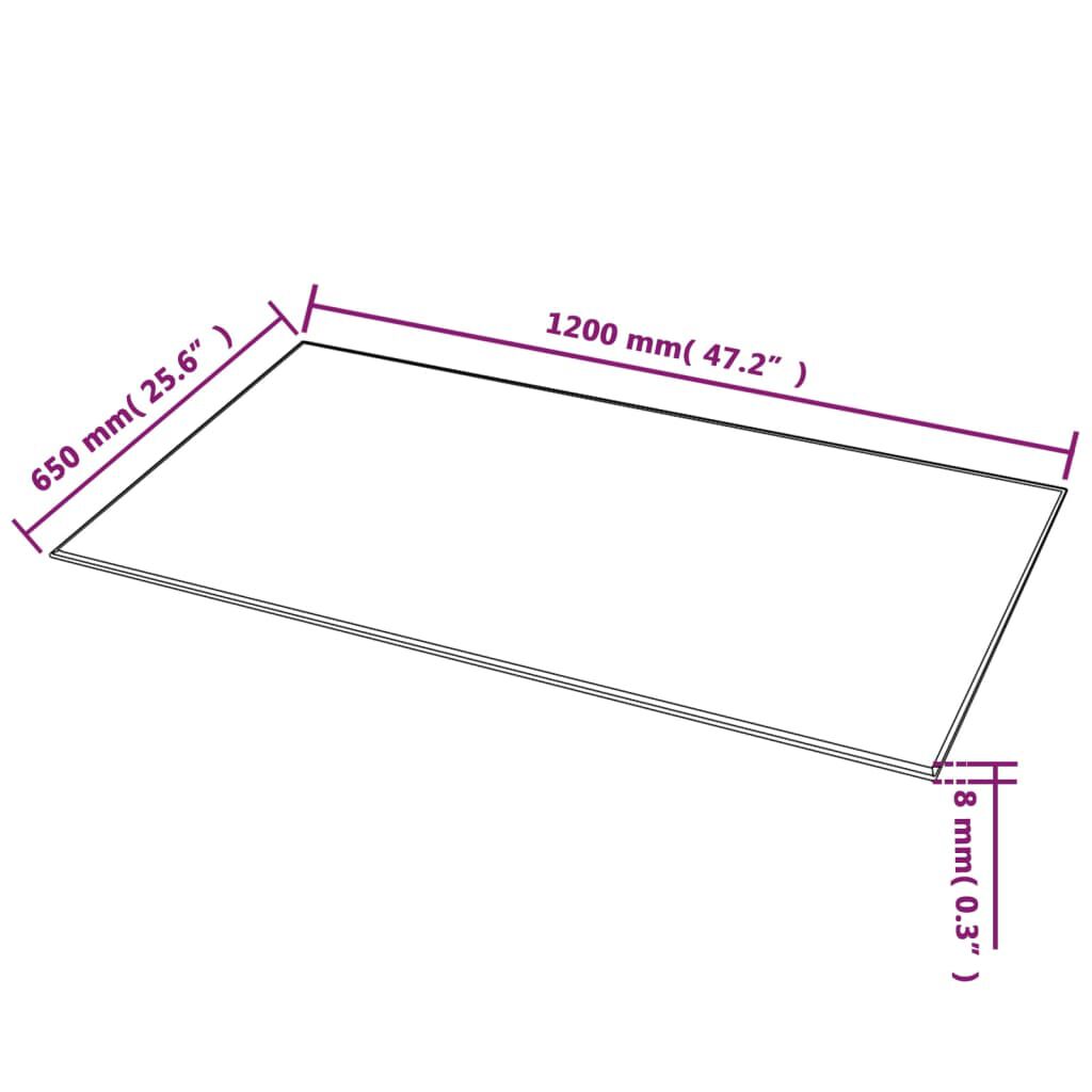 vidaXL Επιφάνεια Τραπεζιού Ορθογώνια 1200 x 650 χιλ. από Ψημένο Γυαλί