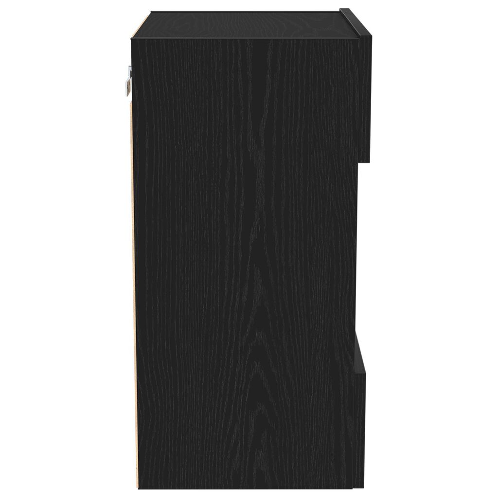 vidaXL LED Κατασκευή τηλεόρασης 2 τεμ Μαύρη Δρυς 40x30x60,5 εκ Επεξεργασμένο ξύλο