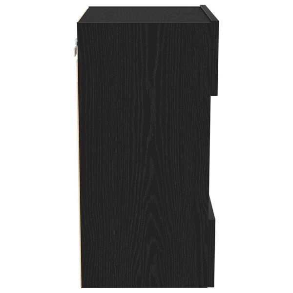 vidaXL LED Κατασκευή τηλεόρασης 2 τεμ Μαύρη Δρυς 40x30x60,5 εκ Επεξεργασμένο ξύλο