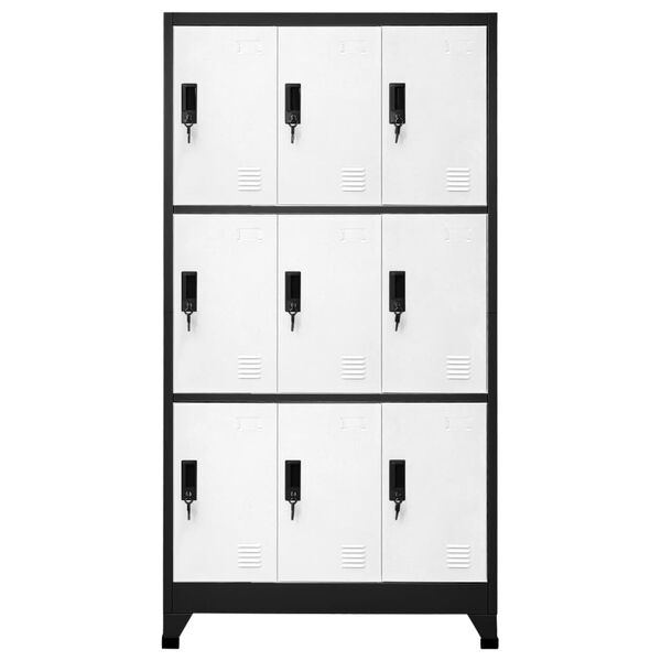 vidaXL Φοριαμός Ανθρακί και Λευκός 90 x 45 x 180 εκ. Ατσάλινος