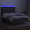 vidaXL &Kappa;&rho;&epsilon;&beta;ά&tau;&iota; Boxspring &mu;&epsilon; &Sigma;&tau;&rho;ώ&mu;&alpha; & LED &Sigma;&kappa;.&Gamma;&kappa;&rho;&iota; 140x190&epsilon;&kappa;. &Upsilon;&phi;&alpha;&sigma;&mu;ά&tau;&iota;&nu;&omicron;