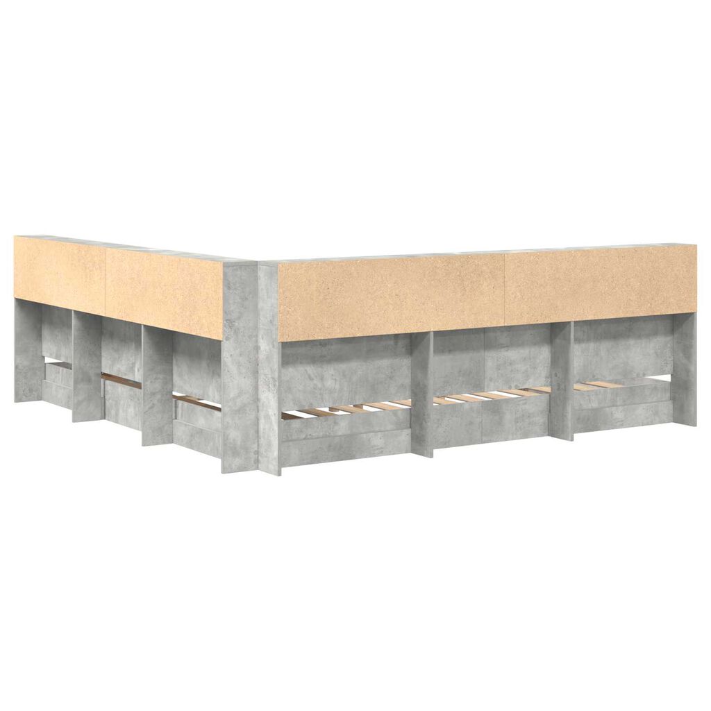 vidaXL Βιβλιοθήκη Κρεβατιού 2 pcs Γκρι σκυροδέματος 180 x 200 cm