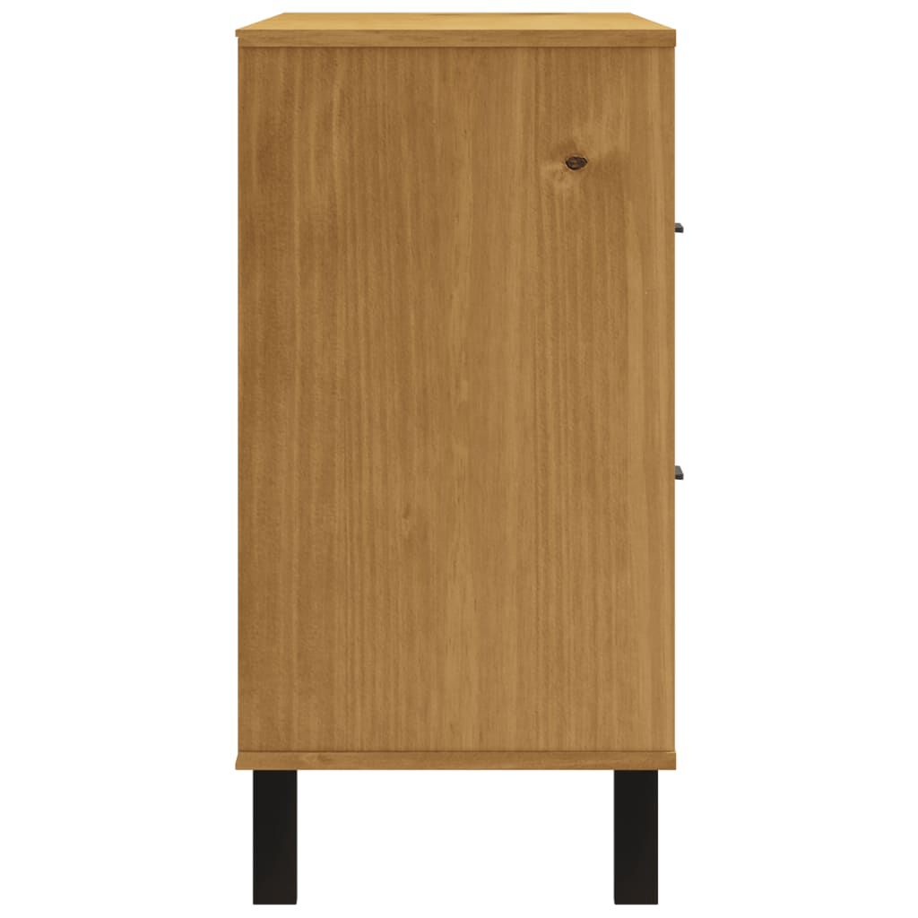 vidaXL Μπουφές FLAM 110x40x80εκ. από Μασίφ Ξύλο Πεύκο με Γυάλινη Πόρτα