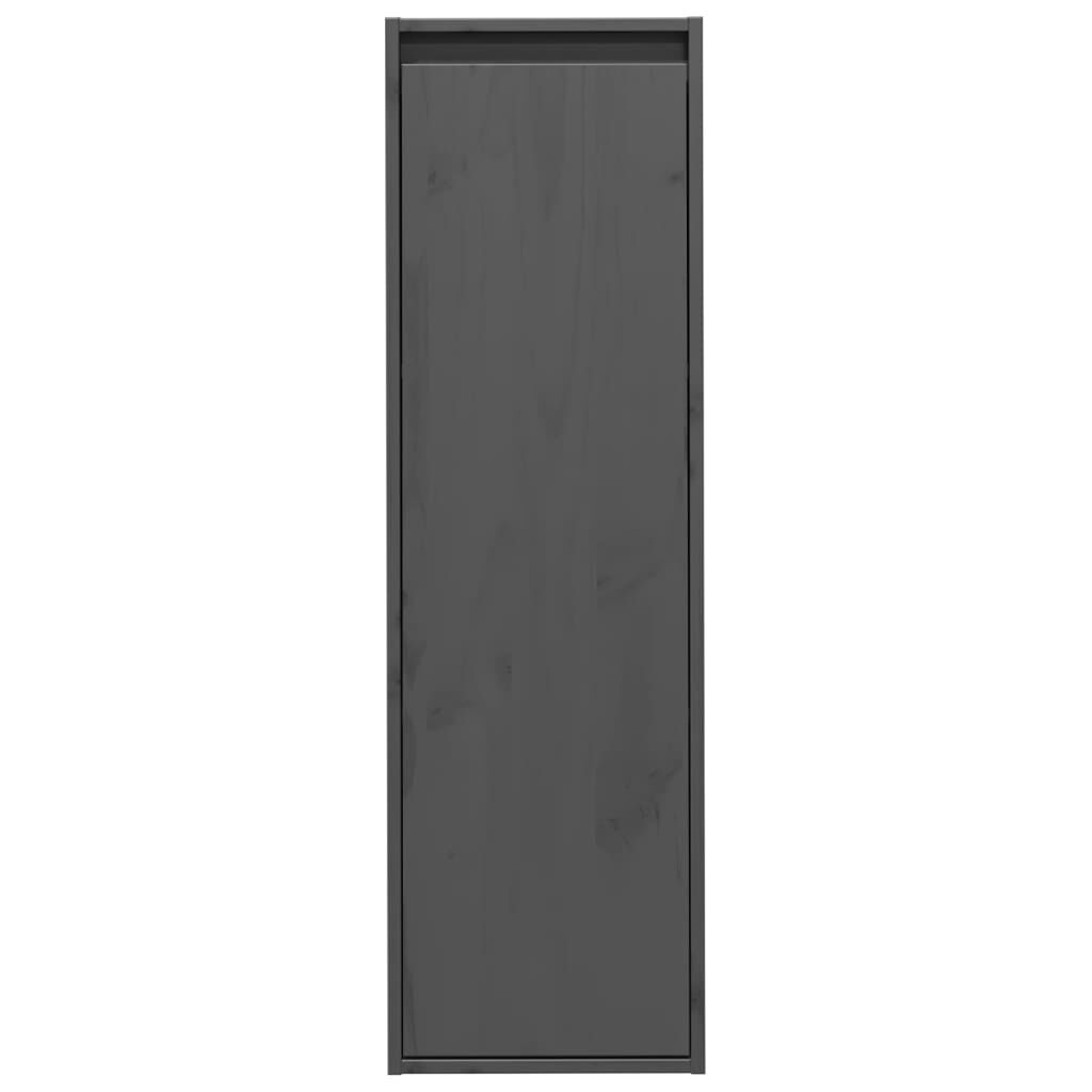 vidaXL Ντουλάπια Τοίχου 2 τεμ. Γκρι 30x30x100εκ από Μασίφ Ξύλο Πεύκου