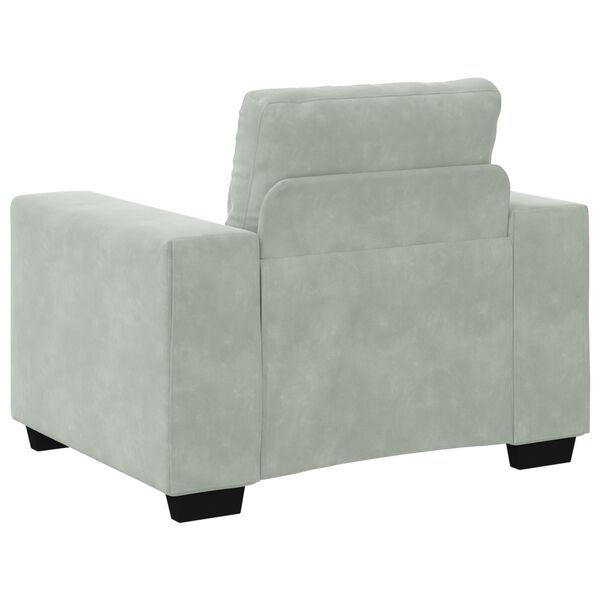 vidaXL Σετ Καναπέ με μαξιλάρι 3 pcs Γκρι 221 x 78 x 80 εκ Βελούδο