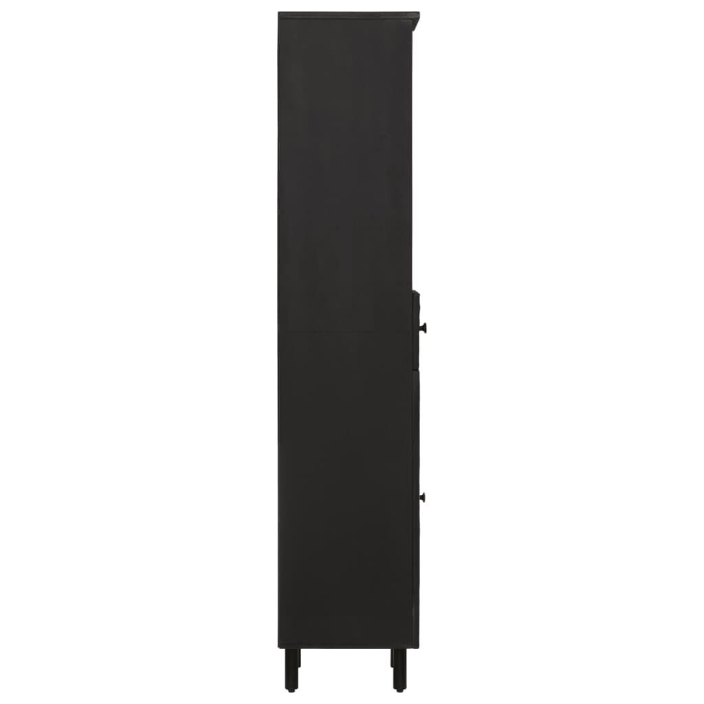 vidaXL Ντουλάπι Μπάνιου Μαύρο 38 x 33 x 160 εκ. από Μασίφ Ξύλο Μάνγκο